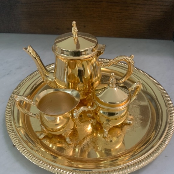 Gold vintage small tea set - Picture 2 of 2